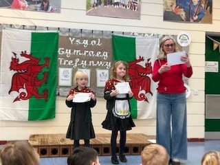 Children celebrating St David's Day