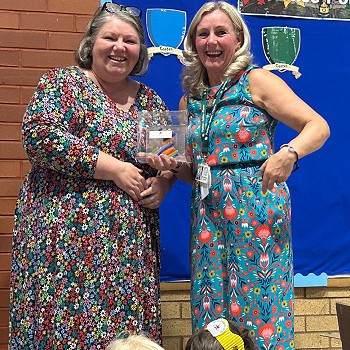 The Headteacher and Elin Maher of Rhag