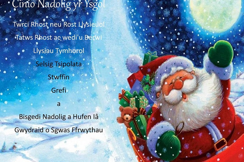 Bwydlen Nadolig