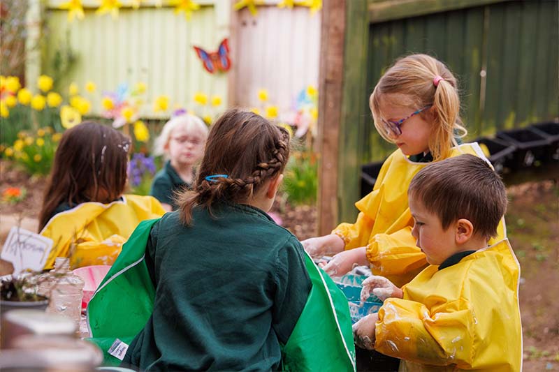 children playing in the outdoors area
